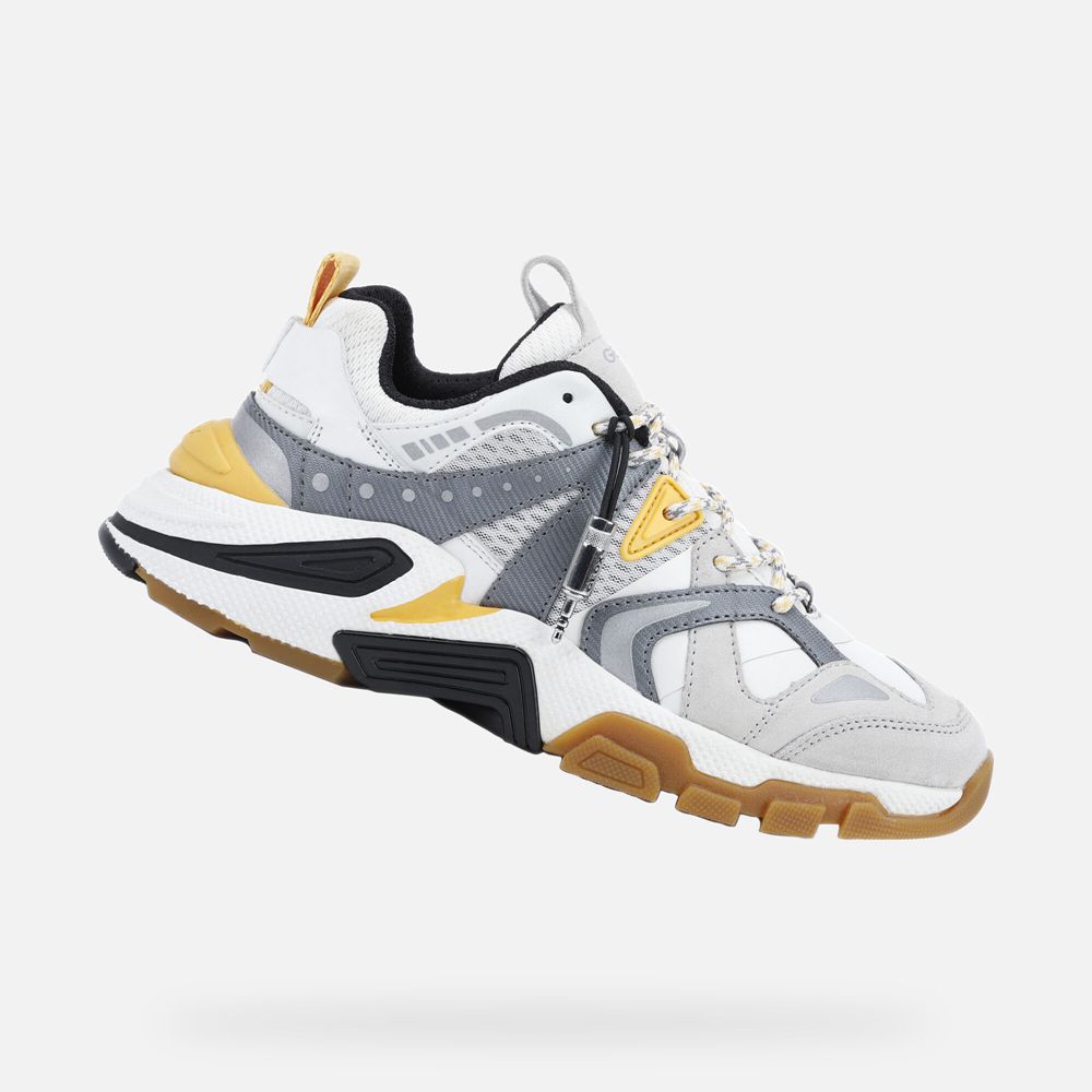 Geox Erkek Spor Ayakkabı Beyaz/Sarı - T01 Phonica - PBF-839547